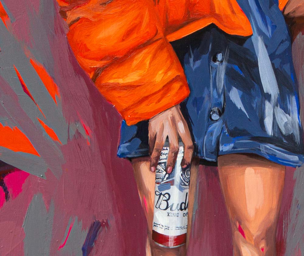 Gemälde von Aileen Clausager "Mädchen mit Bierdose"