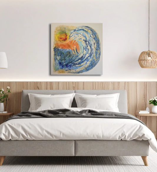 Großformatiges Acrylgemälde Mother's Love von Elena Grumann als emotionales Statement-Piece im modernen Wohn- oder Schlafzimmer
