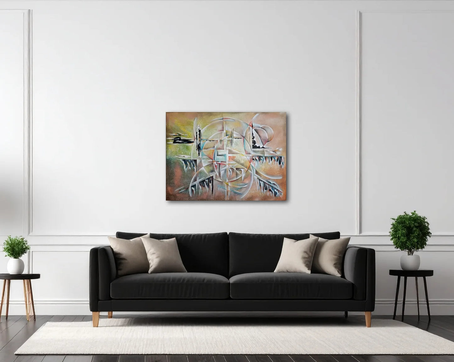 Original Acrylgemälde Ohne Titel von Lothar Bergmann – Großformatige abstrakte Kunst im Querformat 110x80 cm, an wand hängend, Kunst-Direkt.de / Newart.gallery