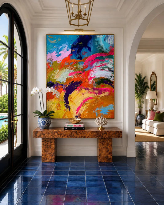 Spirit von Maren Lüke-Amato an der Wand – Original-Acrylgemälde, 100x80 cm, gestische Informel-Malerei, signiertes Unikat | Kunst-Direkt.de
