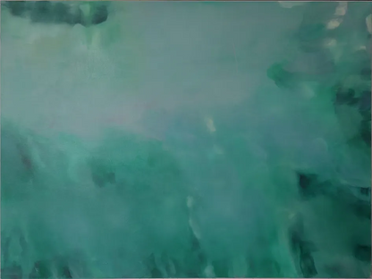 Acrylgemälde, 120 x 160 cm,  grün und hellblau, Marion Schmidtke, der transparente grüne Ozean, lichtreflexe auf der Oberfläche, Kunst-Direkt.de